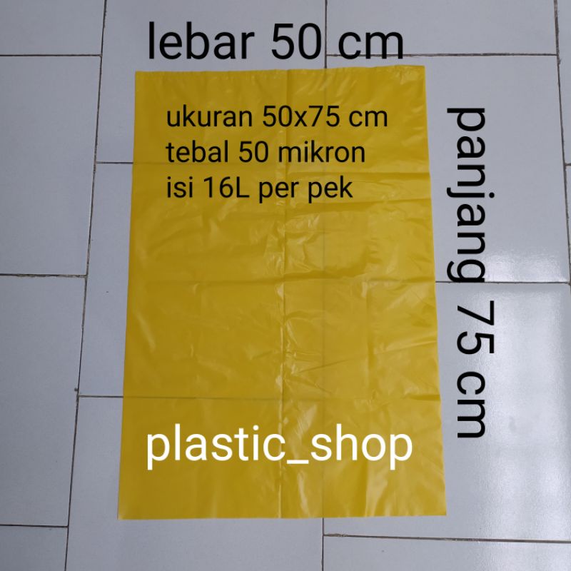 Jual Plastik Sampah Medis Polos 50x75 Cm Plastik Kuning Shopee Indonesia