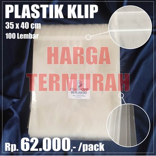 Jual Plastik Klip Plastik Bening Clip Ziplock 35 X 40 Cm Isi 100 PCS