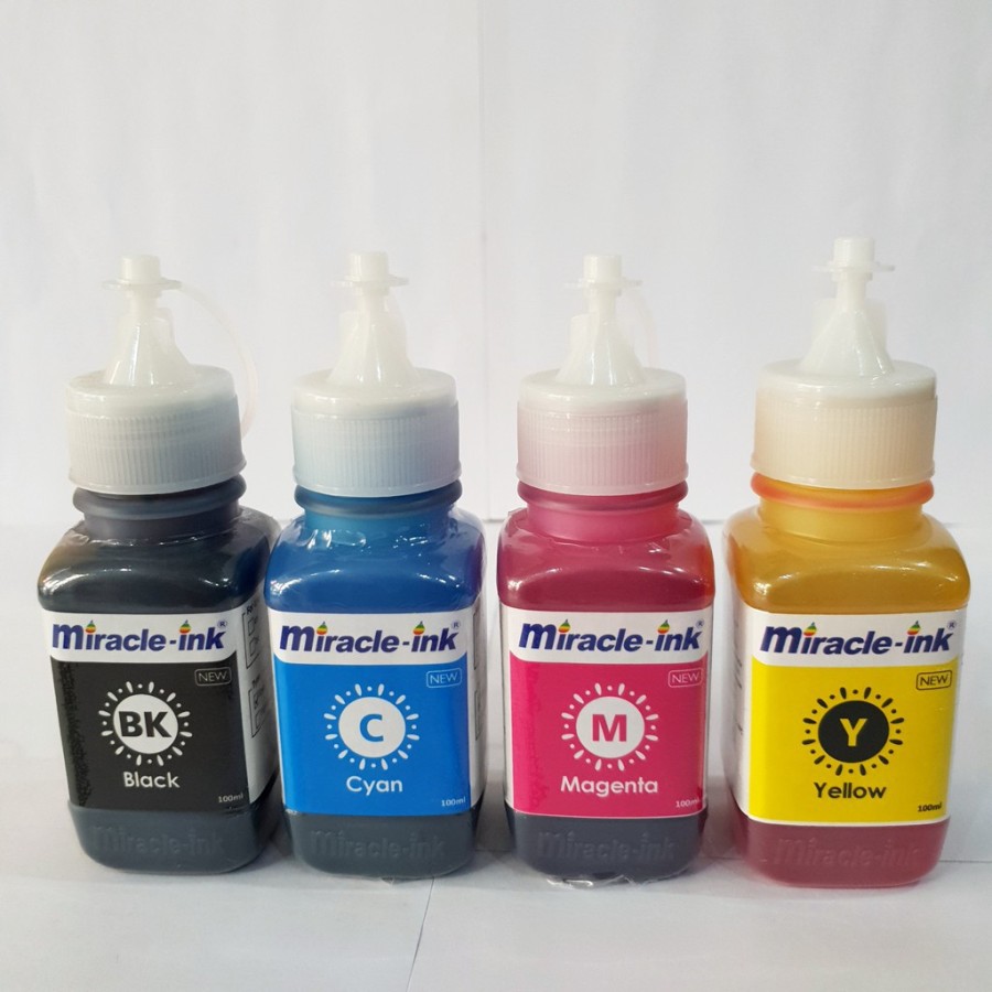 Jual Tinta Printer Miracle Ink 100 Ml 4 Warna Untuk Canon Tinta Inkjet