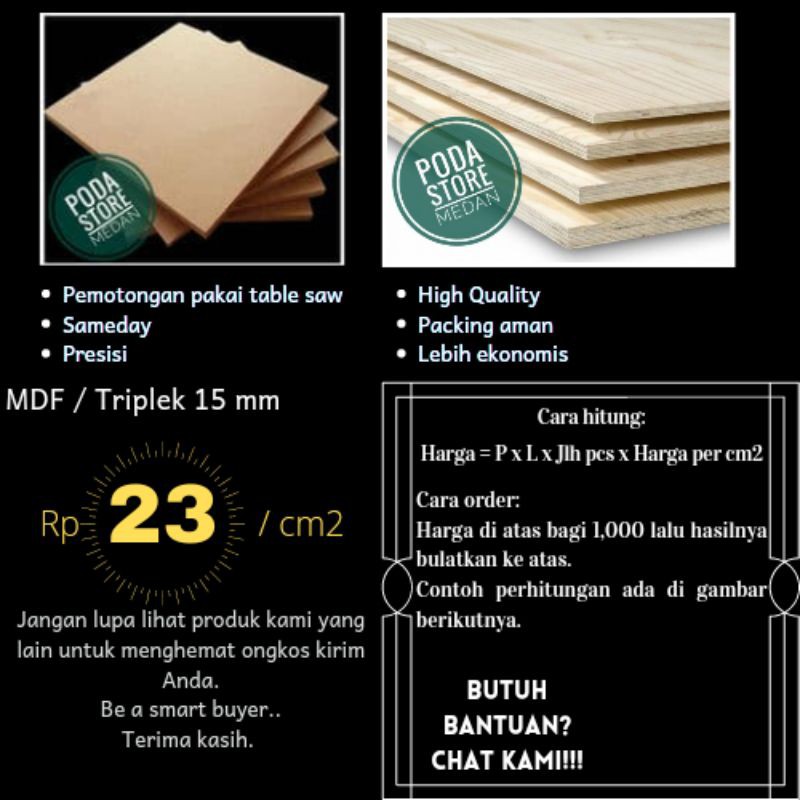 Jual MDF Triplek 15mm Custom Shopee Indonesia