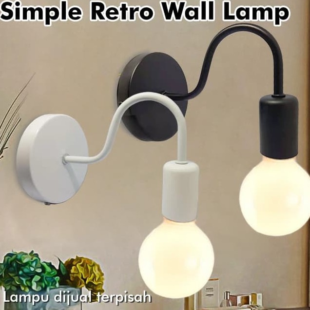 Jual Fitting Lampu Tempel Retro Kap Dinding Gantung Minimalis