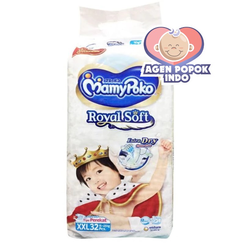 Jual Mamypoko Royal Soft Xxl Popok Bayi Perekat Extra Dry Tape Xxl