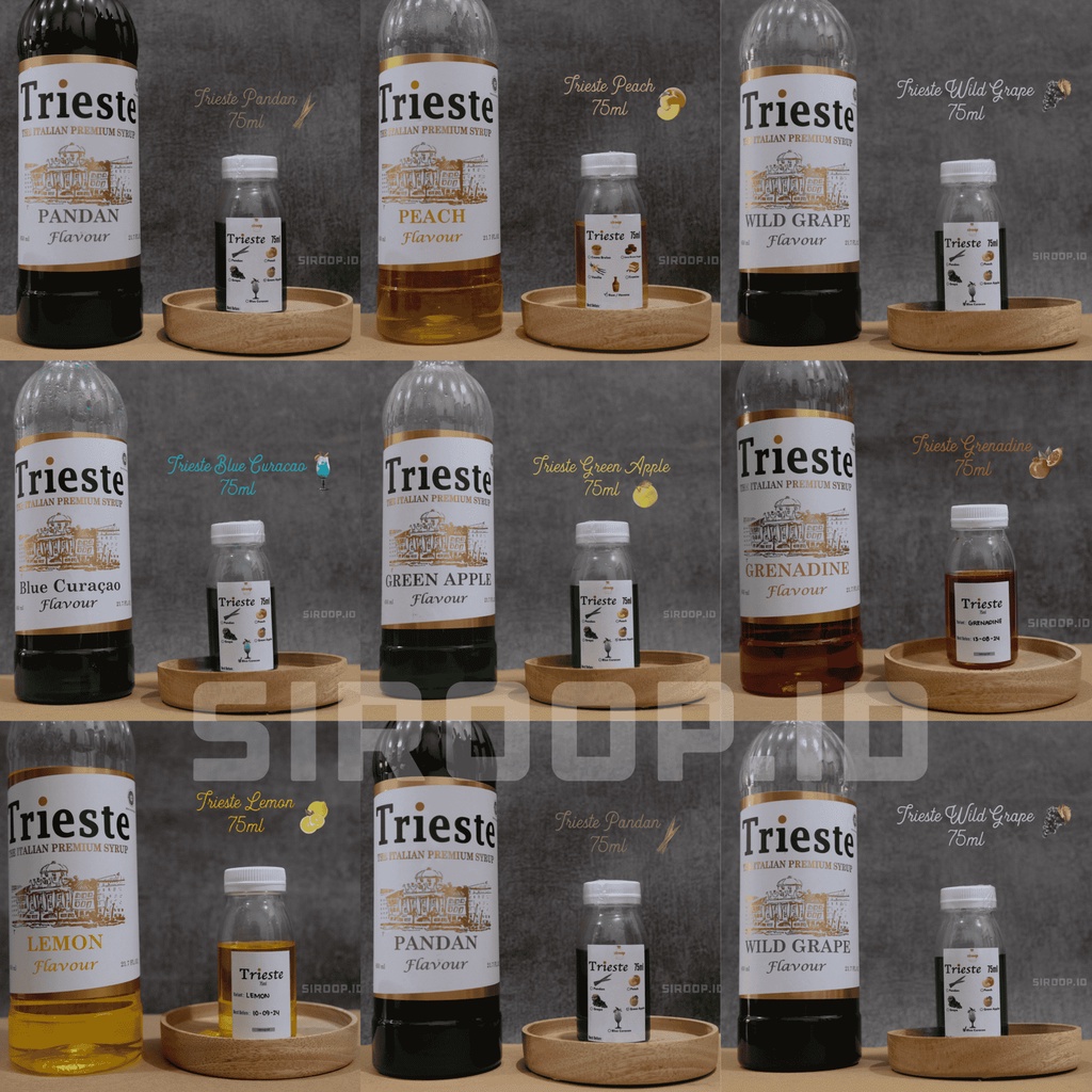 Jual Repack Trieste The Italian Premium Syrup Fruit Flavour Varian