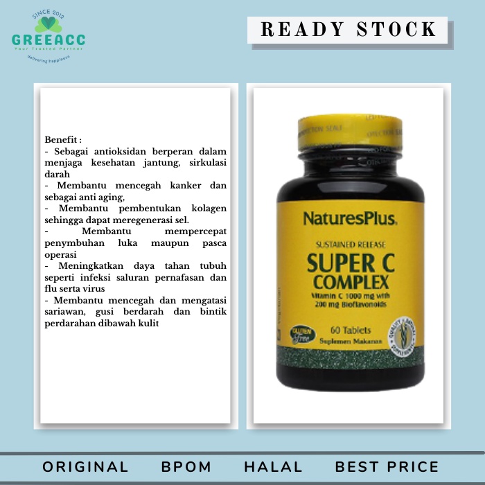 Jual Nature S Plus Super C Complex Vitamin Vit 60 Tablet Natures