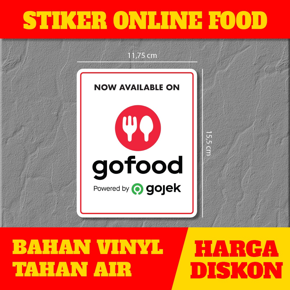 Jual Stiker Online Food Gofood Potrait Untuk Restoran Atau Warung Makan