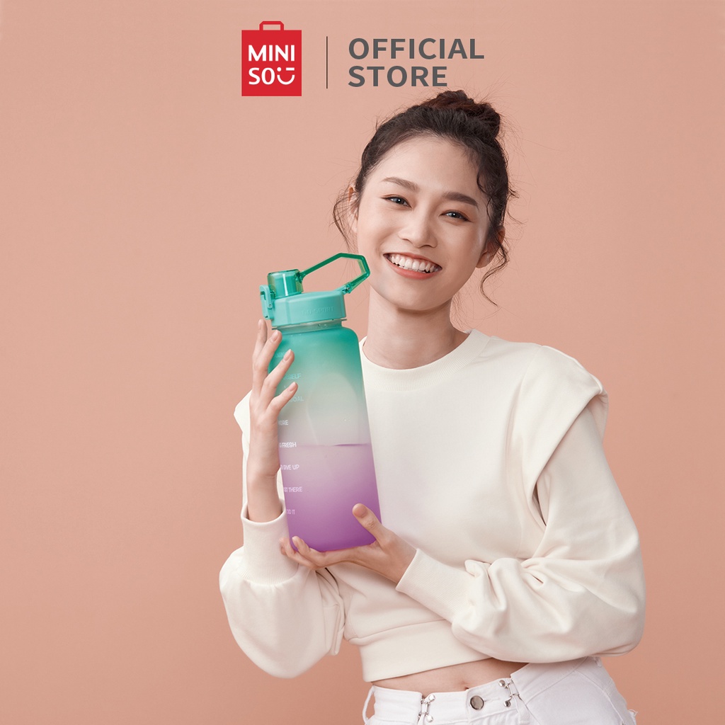 Jual MINISO Botol Minum Air 2L Besar Pelangi Viral Untuk Dewasa Dan