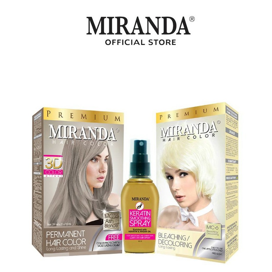 Jual Miranda Hair Color Paket Ash Blonde Isi Bleaching Ash Blonde