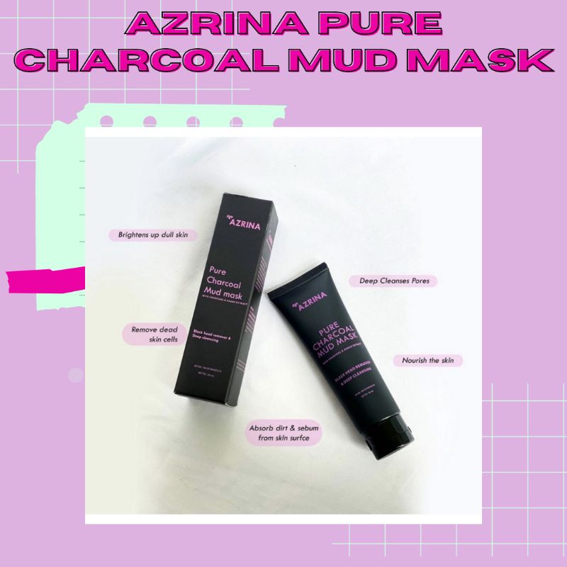 Jual Azrina Pure Charcoal Mud Mask Ready Stock Indonesia Shopee Indonesia