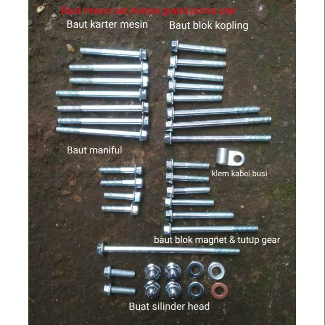 Jual Baut Mesin Honda Astrea Grand Prima Star Legenda Impresa Shopee