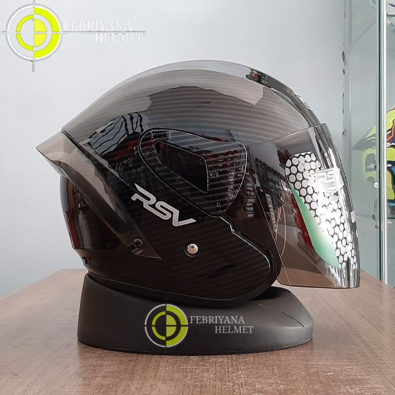 Jual HELM RSV WINDTAIL MOTIF CARBON VISOR SMOKE Shopee Indonesia