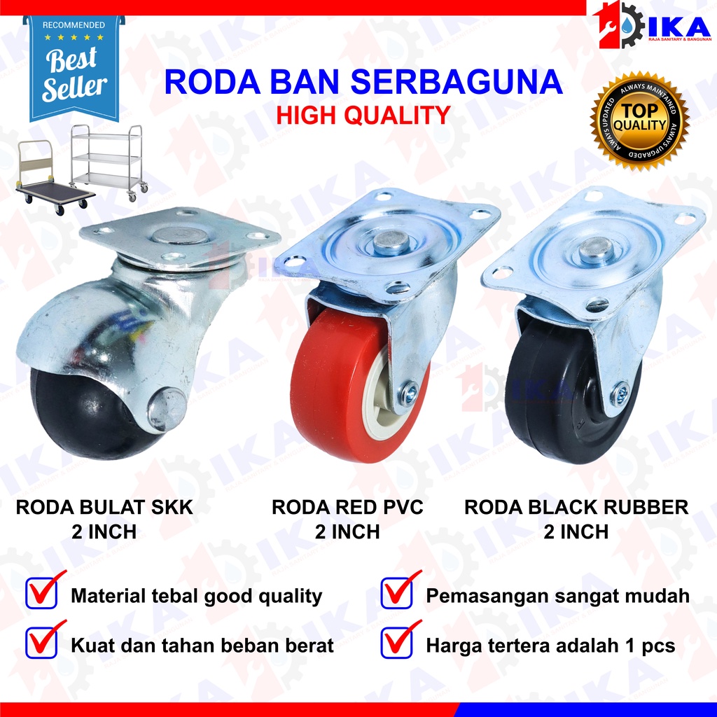 Jual Roda Kastor Plate Pvc Nylon Hidup Inch Caster Skk Inch Troly