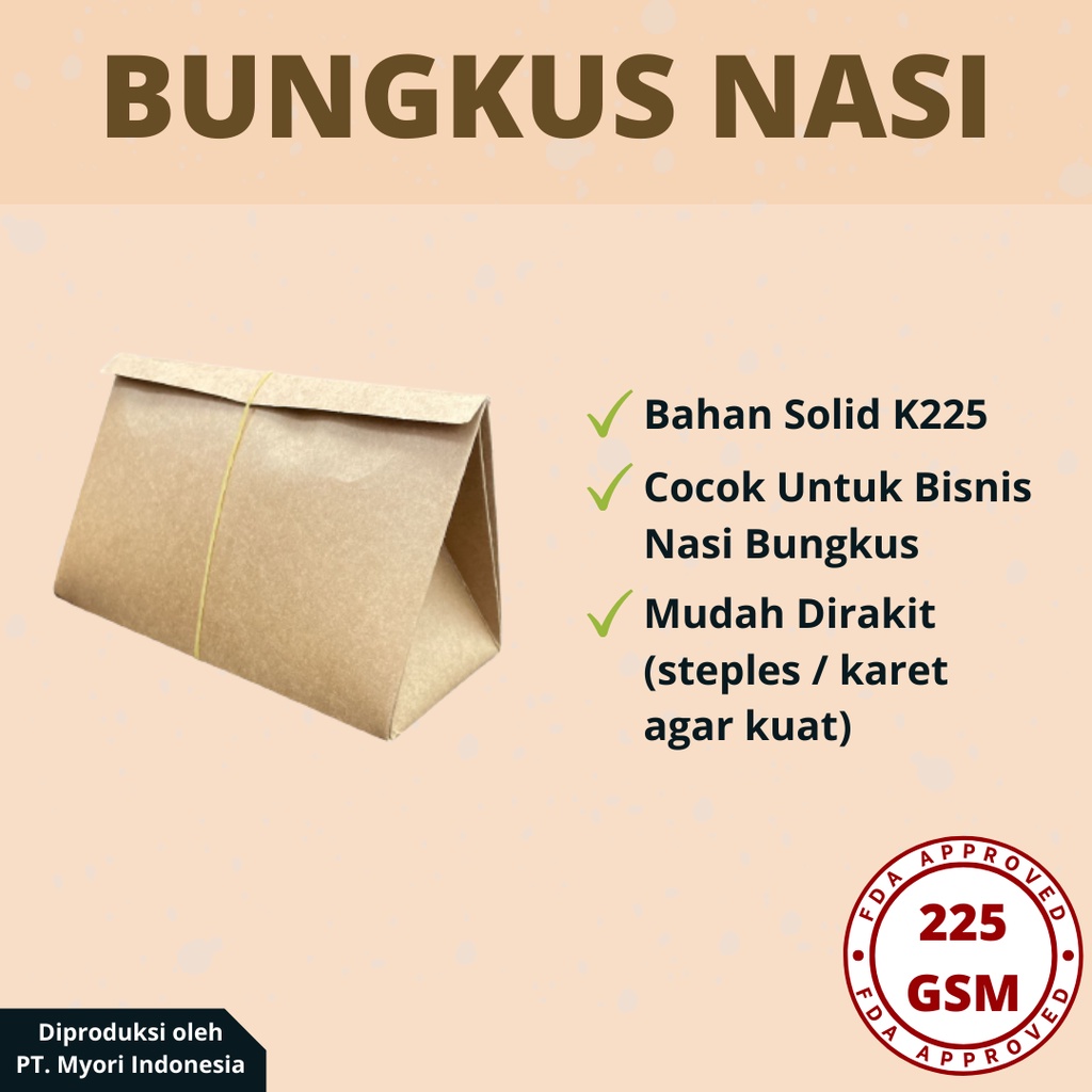 Jual Bungkus Nasi Lipat Rice Pack Kraft Laminasi Shopee Indonesia