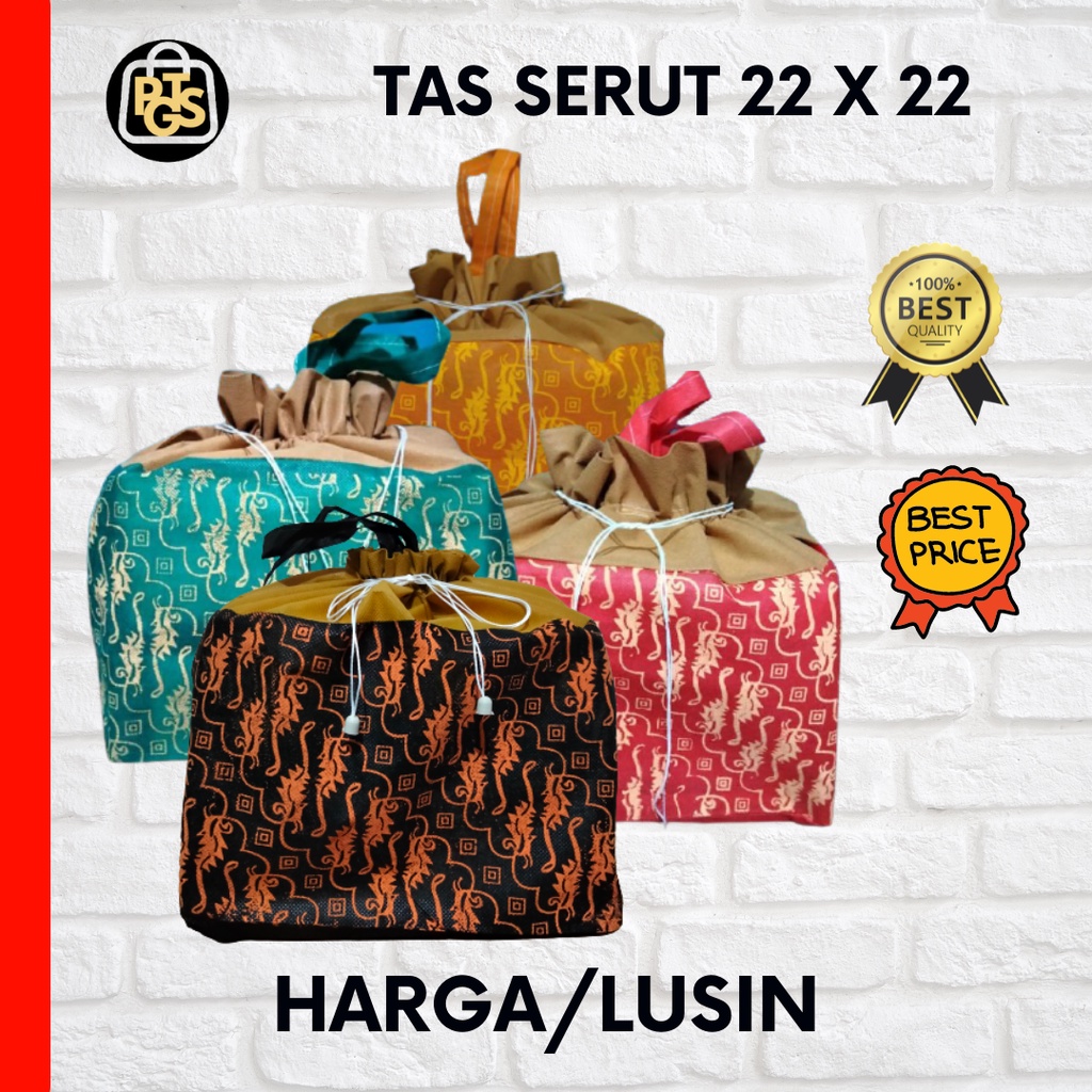 Jual Tas Hajatan Serut Batik Kotak Snack Kotak Nasi Box X