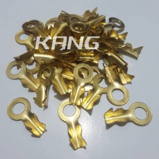 Jual Skun Sekun Terminal Ring Bulat Kuningan Lobang 5mm Baut 8mm Kabel