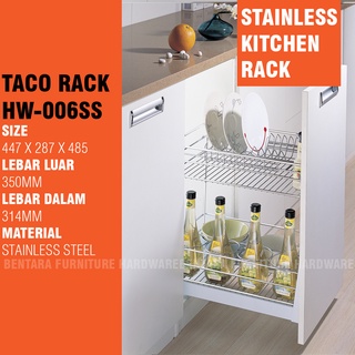 Jual 35 CM TACO RACK HW 006 SS STAINLESS CHROME RAK PIRING RAK BOTOL