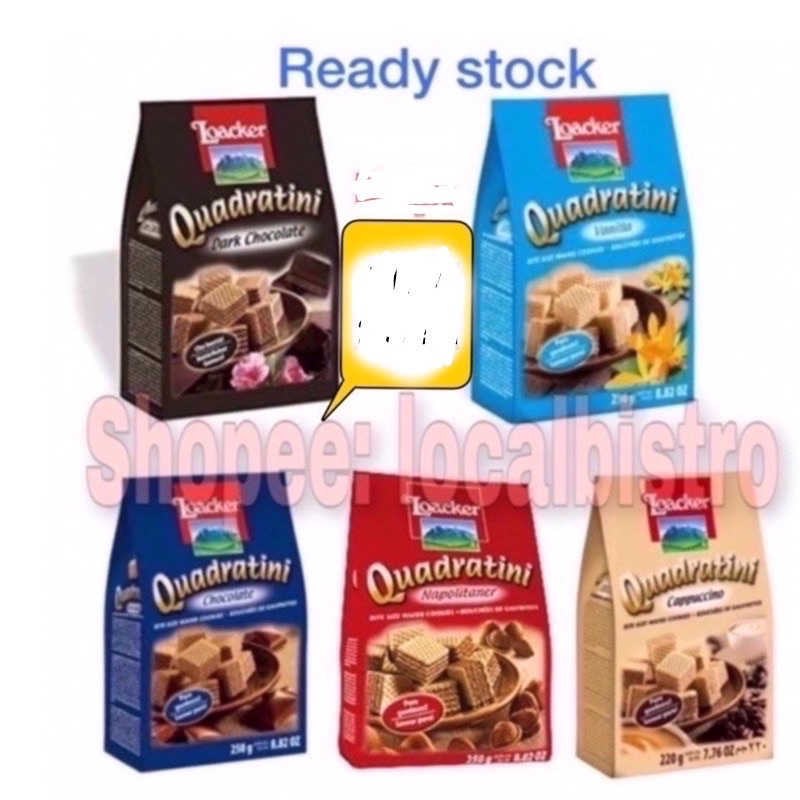 Jual Loacker Quadratini Gr Dark Chocolate Hazelnut Vanila Capucino