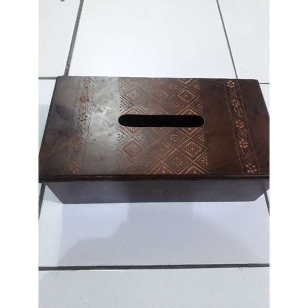 Jual Kotak Tempat Tisu Cukit Motif Batik Kayu Jati Shopee Indonesia