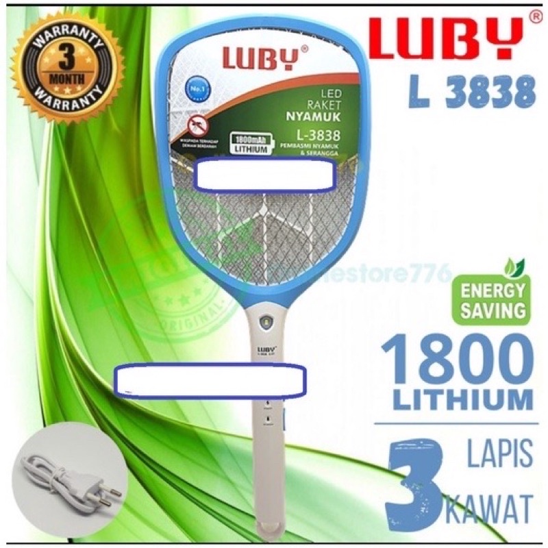 Jual Raket Nyamuk Cas Luby L 3838 Shopee Indonesia