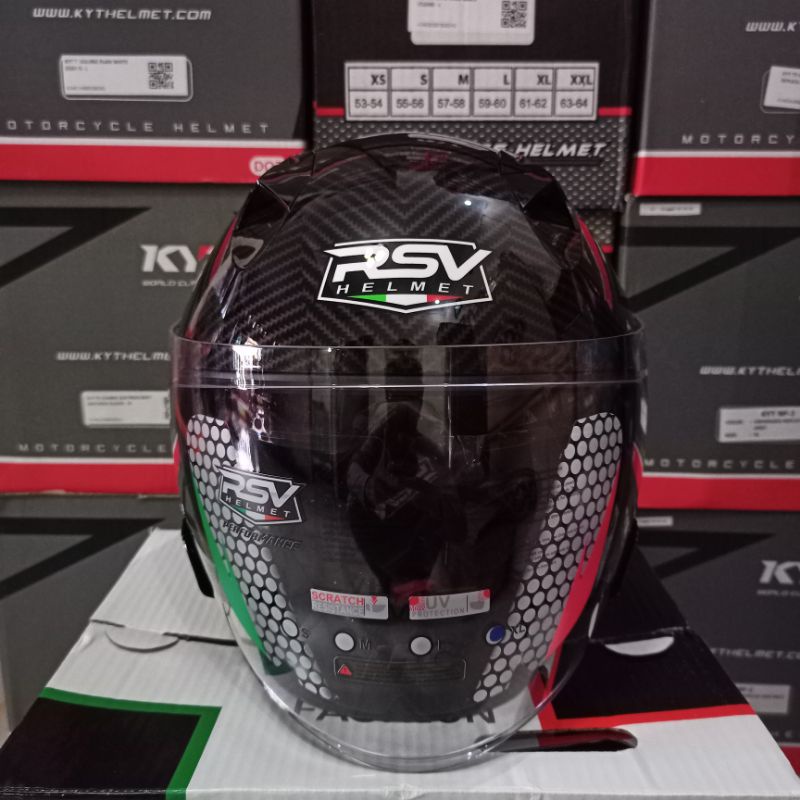 Jual HELM RSV SV300 CARBON GLOSSY DOUBLE VISOR Shopee Indonesia