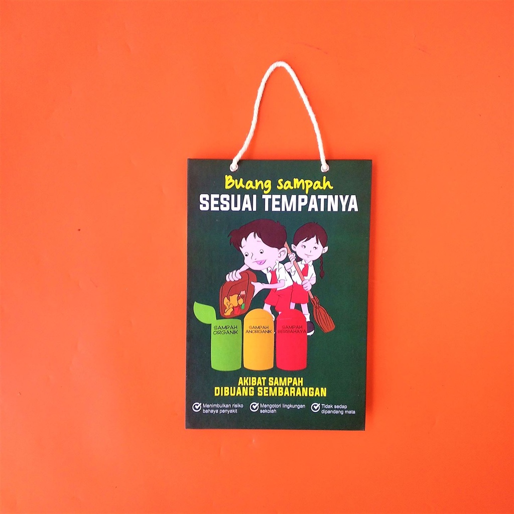 Jual Poster Gantung Hard Poster Buang Sampah Sesuai Tempatnya