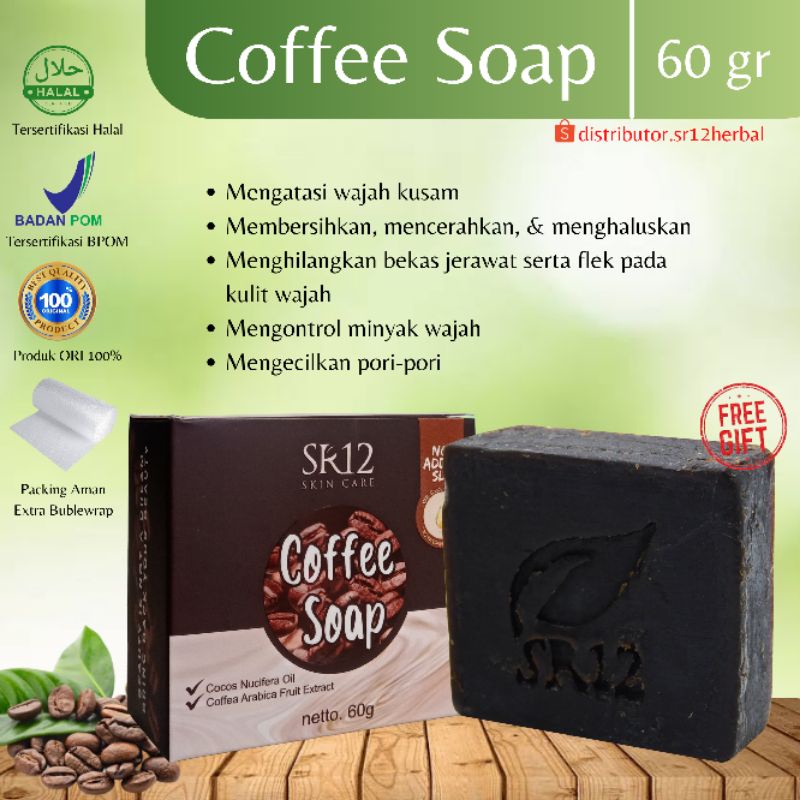 Jual COFFEE SOAP SR12 SABUN KOPI HERBAL PENGHILANG FLEK HITAM BEKAS