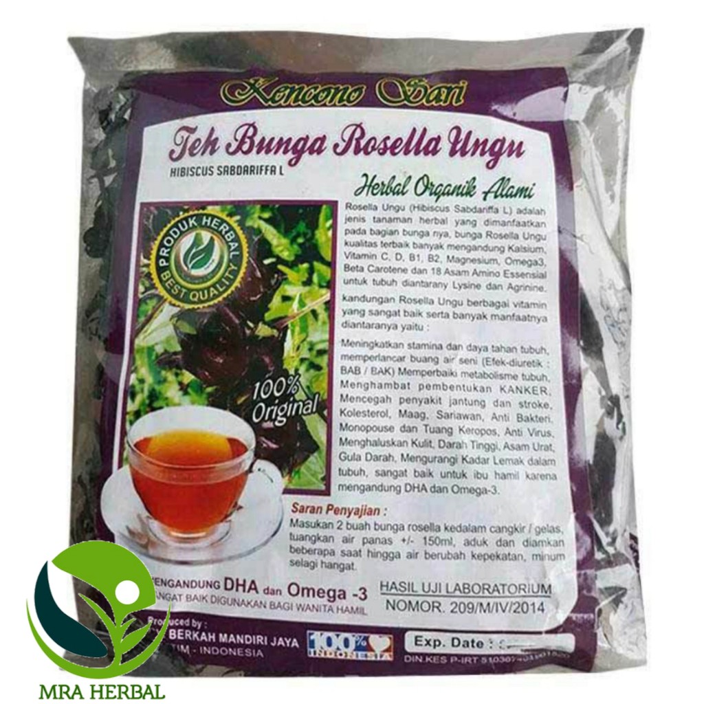 Jual Teh Bunga Rosella Ungu Kencono Sari 100 Gr ORIGINAL Teh Rosela