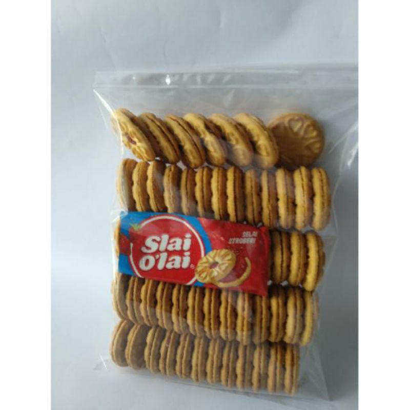 Jual Slai Olai Biskuit Stawberry Snack Kiloan Branded 450 Gram Shopee