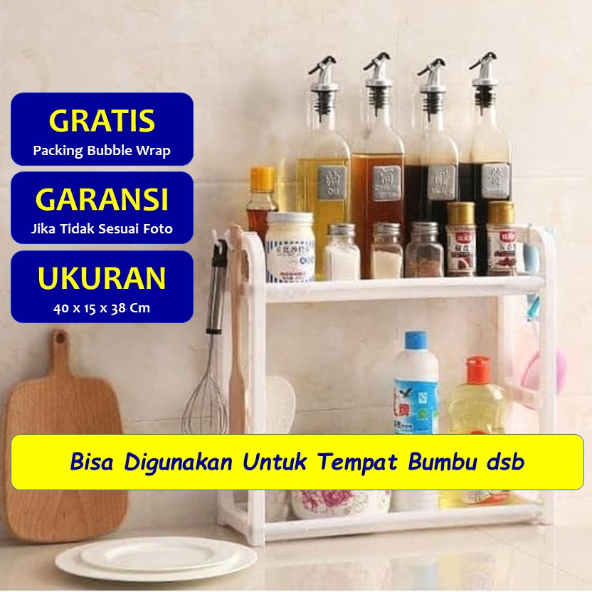 Jual Tempat Rak Bumbu Dapur Aesthetic Estetik Susun Unik Minimalis