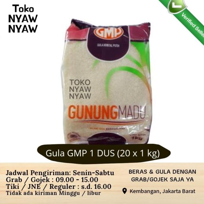 Jual Gula Pasir Gmp Kemasan 1Kg Gunung Madu 1 Kardus Dus Isi 20 Grosir