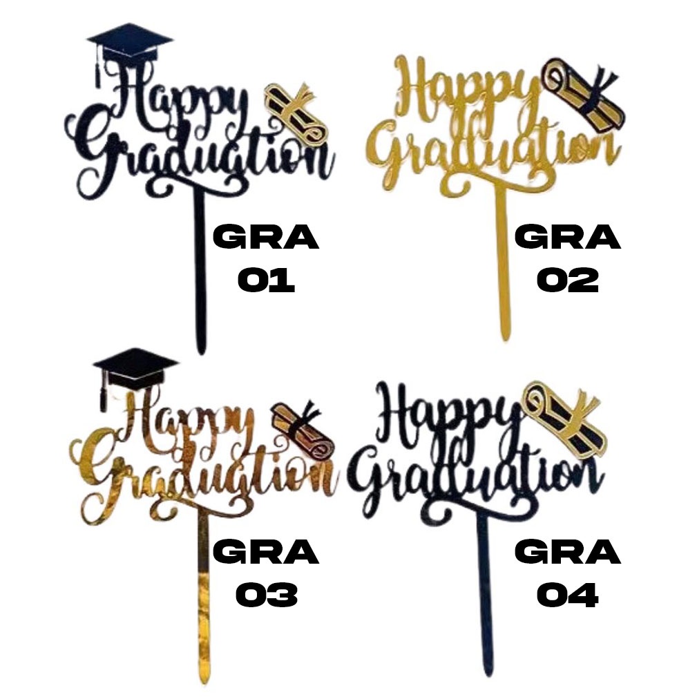 Jual Cake Topper Graduation Gold Topper Cake Dekorasi Shopee Indonesia