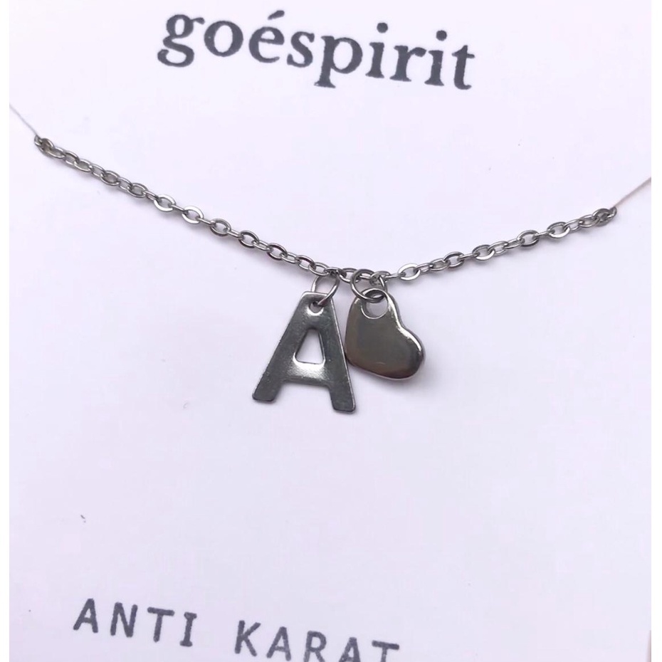 Jual ANTI KARAT Love Letter Necklace Kalung Huruf Titanium Steel