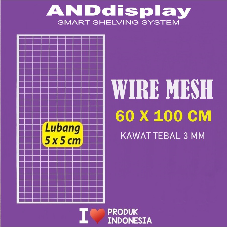 Jual WIRE GRID MESH 60 X 100 CM KAWAT JARING KOTAK RAM DINDING