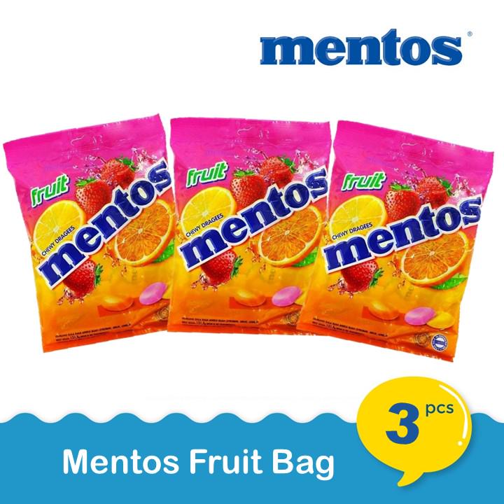 Jual Mentos Fruit Bag Permen Rasa Buah 3 X 135 Gr Shopee Indonesia