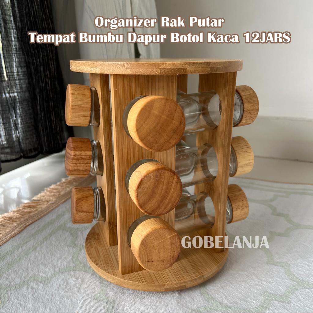 Jual Rotating Spice Rack Seasoning Organizer Rak Putar Tempat Bumbu