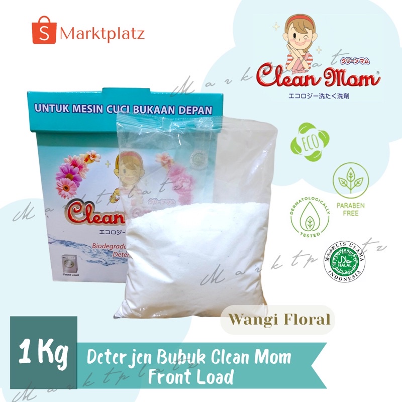 Jual Deterjen Bubuk Powder Clean Mom Front Load Kg Kemasan