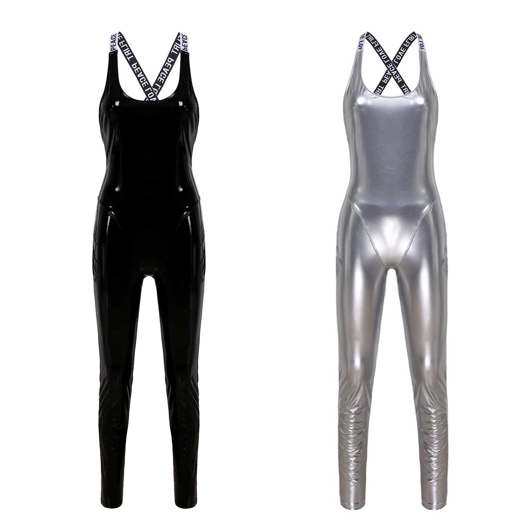 Jual Preorder Erotic Sexy Leather Bodysuit Open Crotch Catsuit Sexi