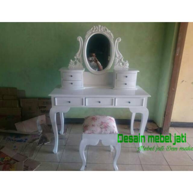 Jual Meja Rias Kartini Cat Duco Warna Putih Shopee Indonesia