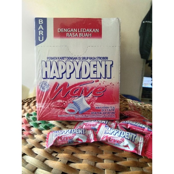 Jual Permen Karet Happydent Wave Isi 75 BUTIR Shopee Indonesia