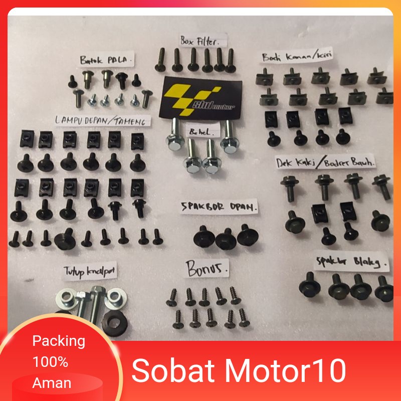 Jual Baut Lengkap Fullset Bodi Scoopy Karburator Baut Full Body Honda