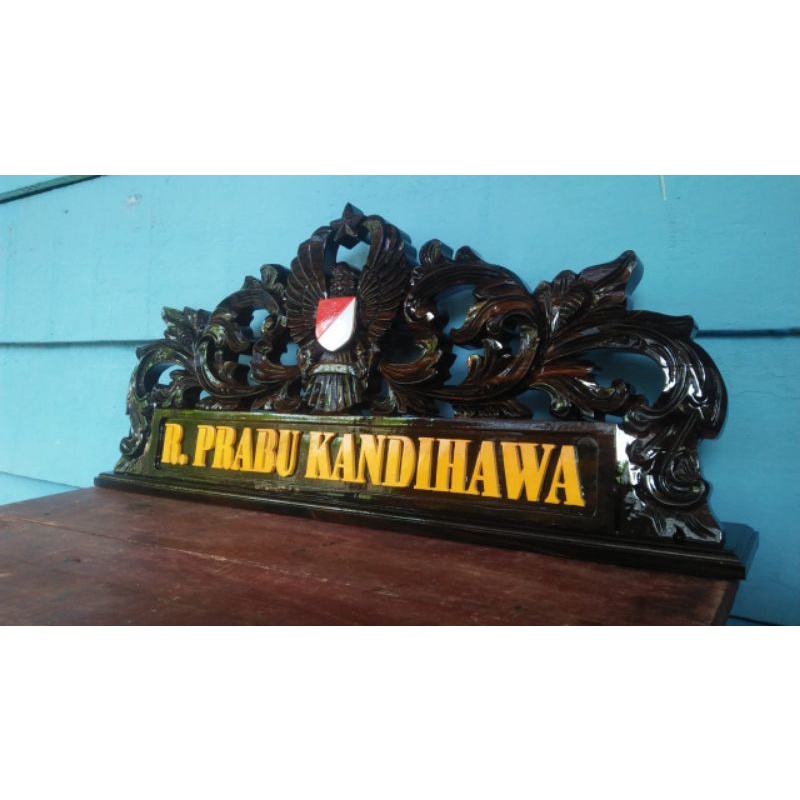 Jual Papan Nama Meja Kayu Hitam Motif Ekapaksi 60 Cm Shopee Indonesia