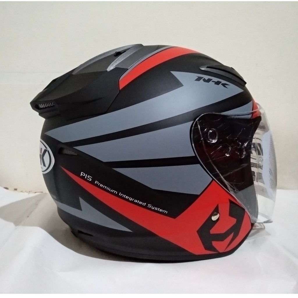 Jual Helm Nhk R Nema Black Red Silver Doff Dan Glossy Half Face Double