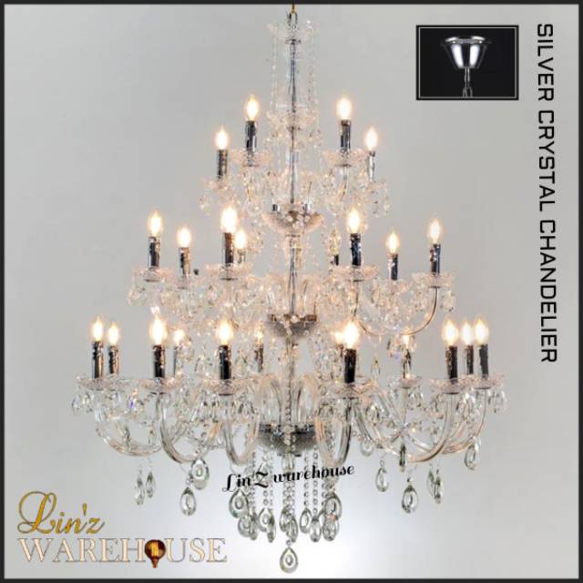 Jual Lampu Gantung Void Kristal Susun 3 MODERN CRYSTAL CHANDELIER 24