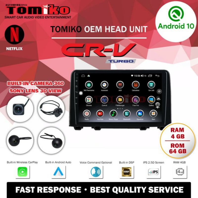 Jual Headunit Android Tomiko OEM CRV Turbo Camera 360 Sony Lens 3D