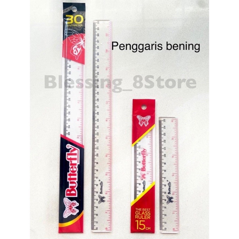 Jual Penggaris Plastik Transparan Merk Buttery Mistar Plastik Alat