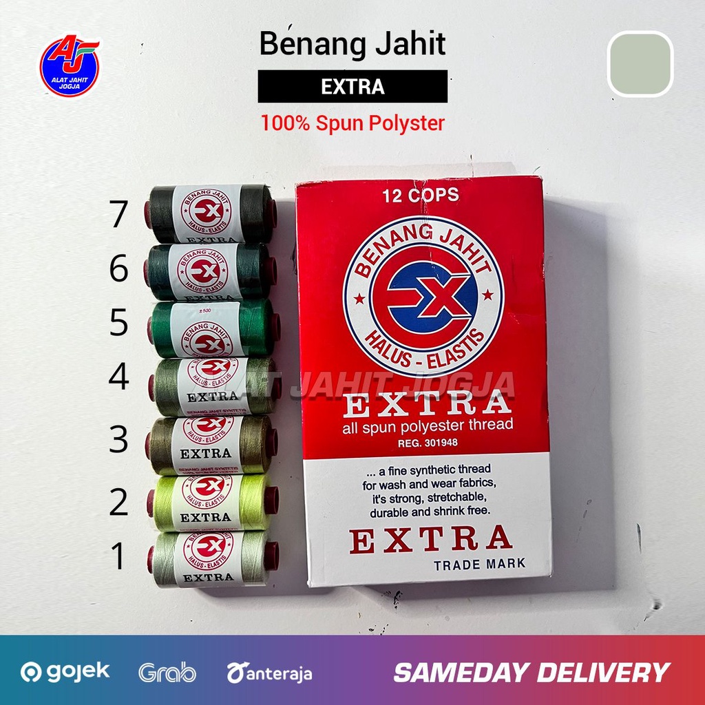 Jual Benang Jahit Extra Hijau Lumut Hijau Mint Yard Original