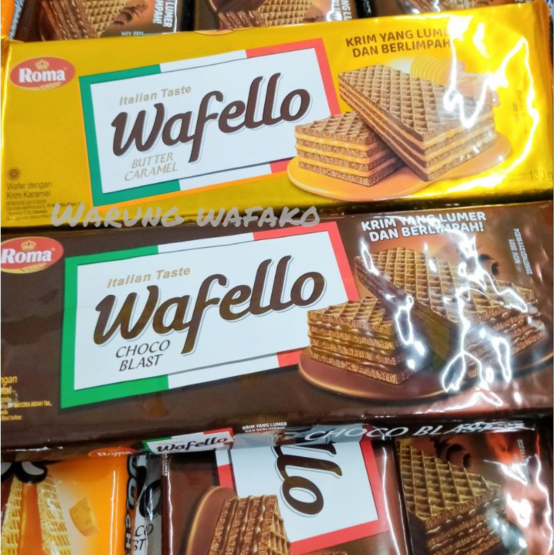 Jual Roma Wafello Wafer Butter Caramel Choco Blast Jumbo Gr