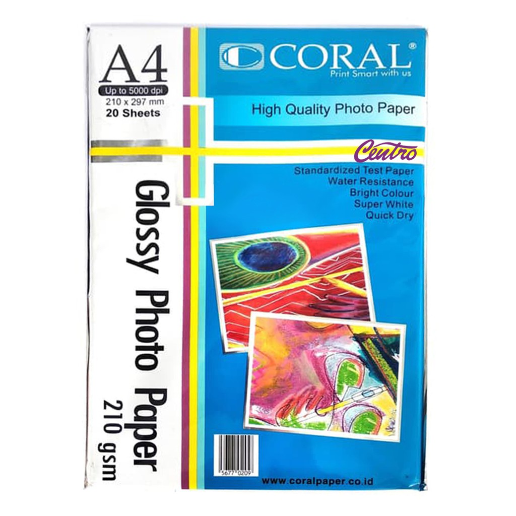 Jual Coral Glossy Photo Paper A Gsm Kertas Foto Gloss Printer