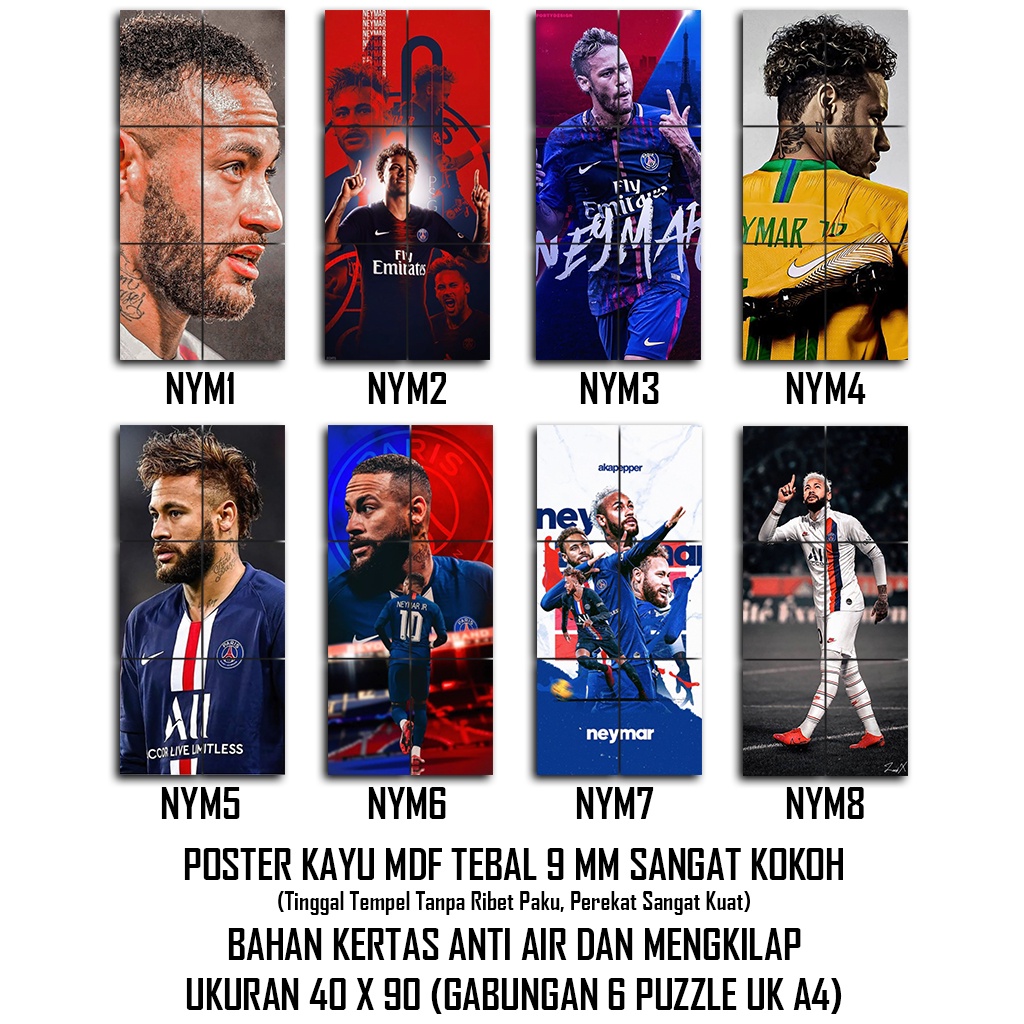 Jual Poster Wallpaper Stiker Pajangan Dekorasi Kayu Mdf Dinding Neymar