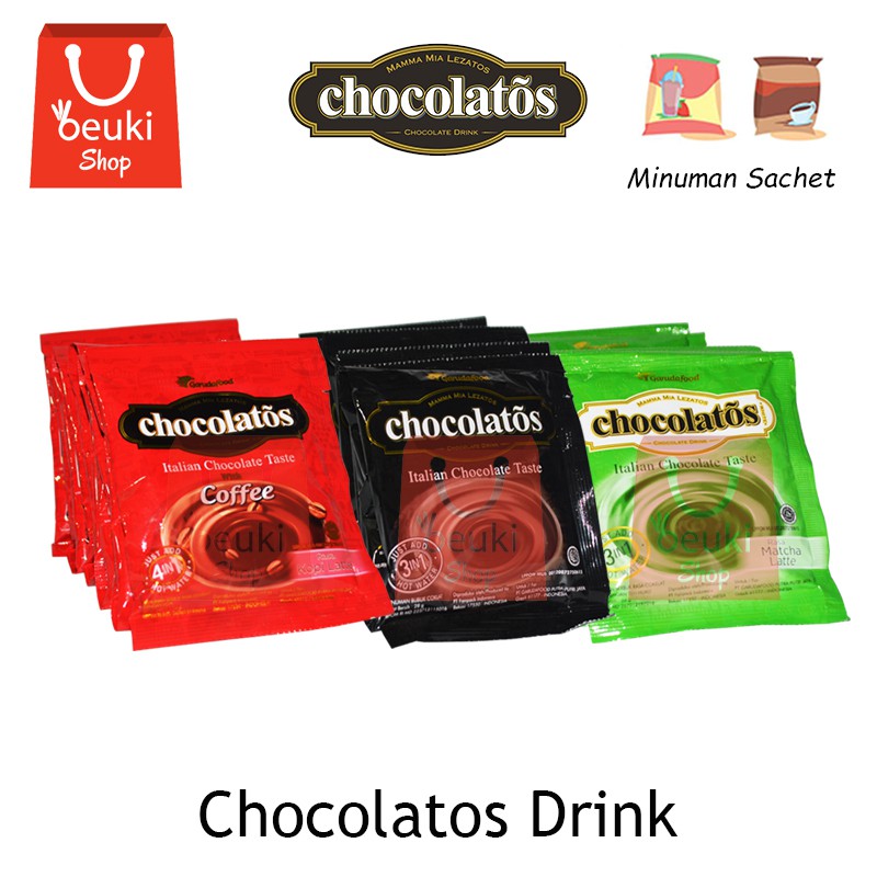 Jual Chocolatos Drink Minuman Coklat Rasa Original Kopi Matcha 10pcs