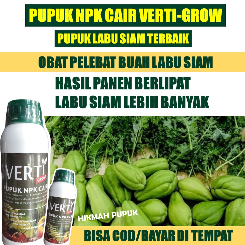 Jual 500 Ml Pupuk Npk Cair Verti Grow Obat Organik Pelebat Labu Siam